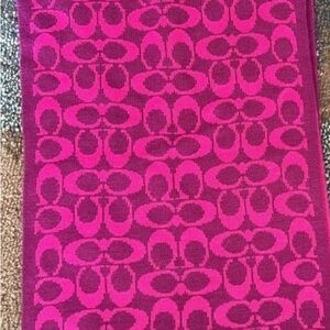 Pink and Purple Coach CC Patterned Scarf